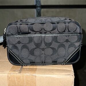 Coach Black and Gray Signature Belt Bag